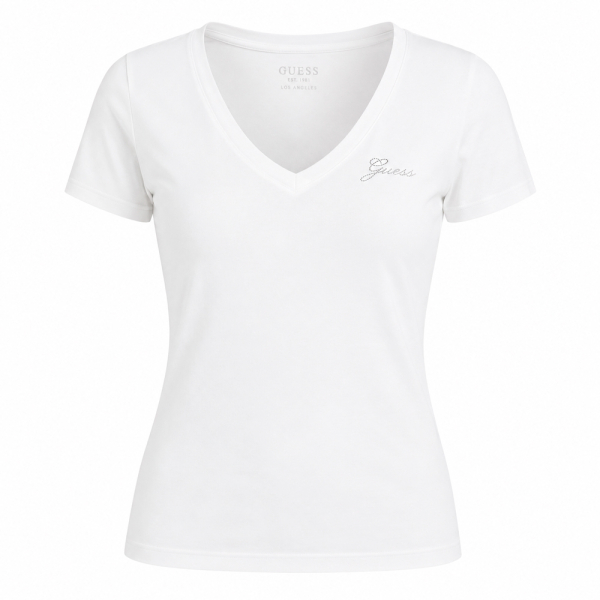 Guess T-shirts hauts et polos Blanc - T-shirt avec logo en strass - XS - Ref 36 €